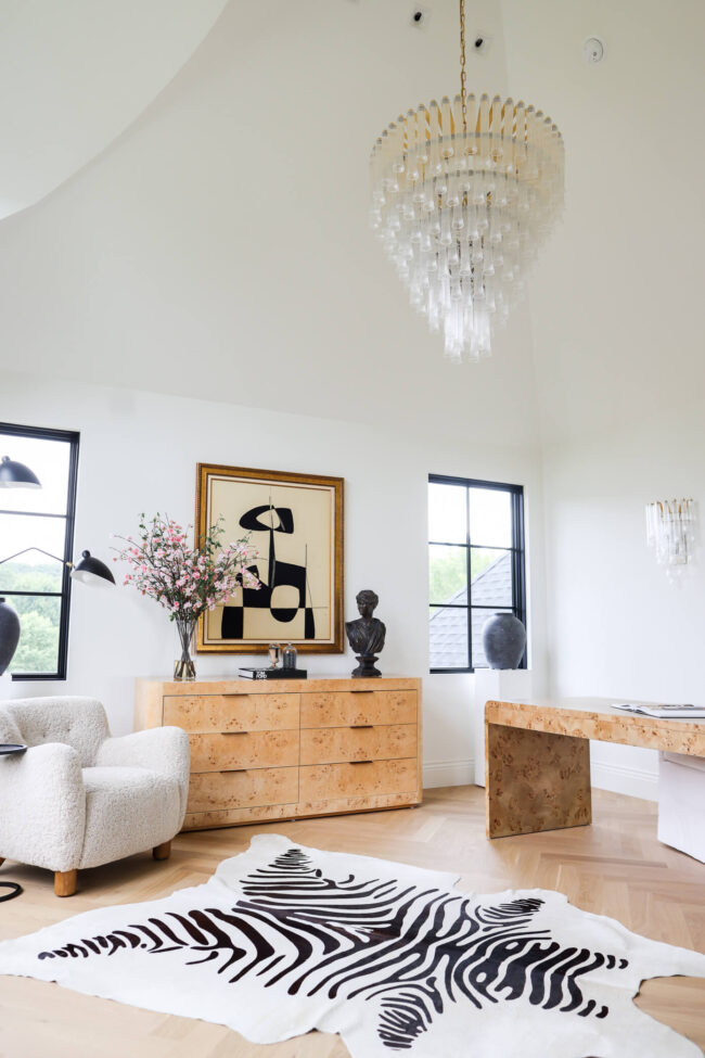 fashion blogger home office zebra print rug