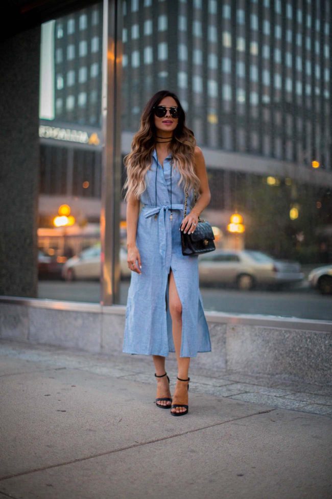 fashion blogger mia mia mine in a sanctuary shirtdress