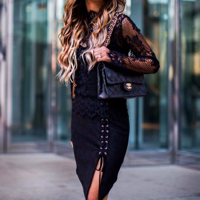 mia mia mine in a lace up skirt