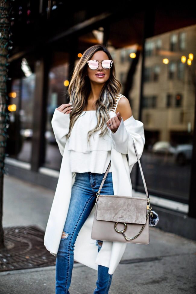 fashion blogger mia mia mine wearing a white top from the nordstrom half-yearly sale 2017