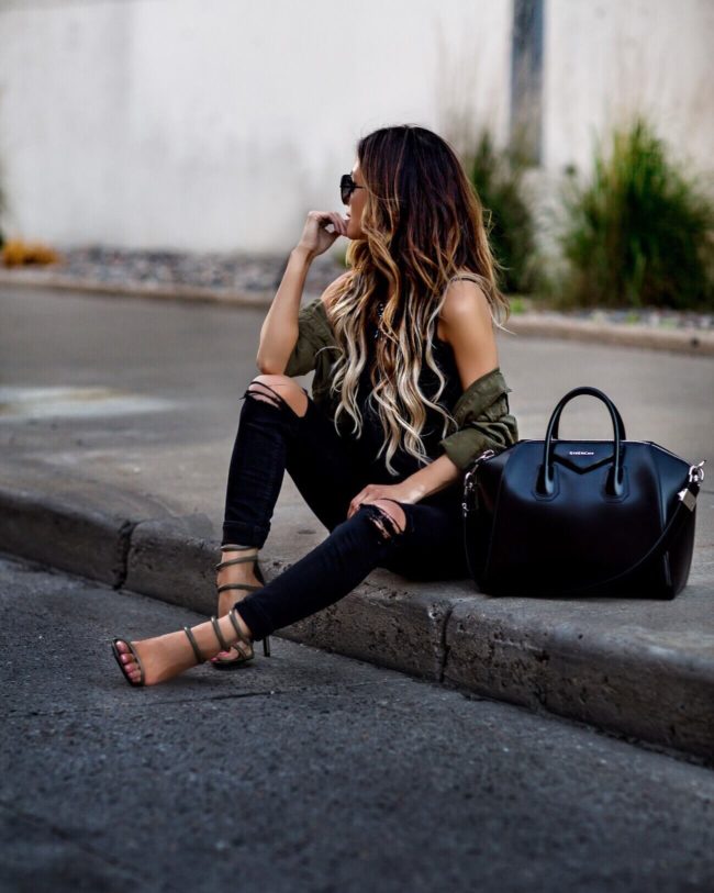 fashion blogger mia mia mine wearing green public desire heels