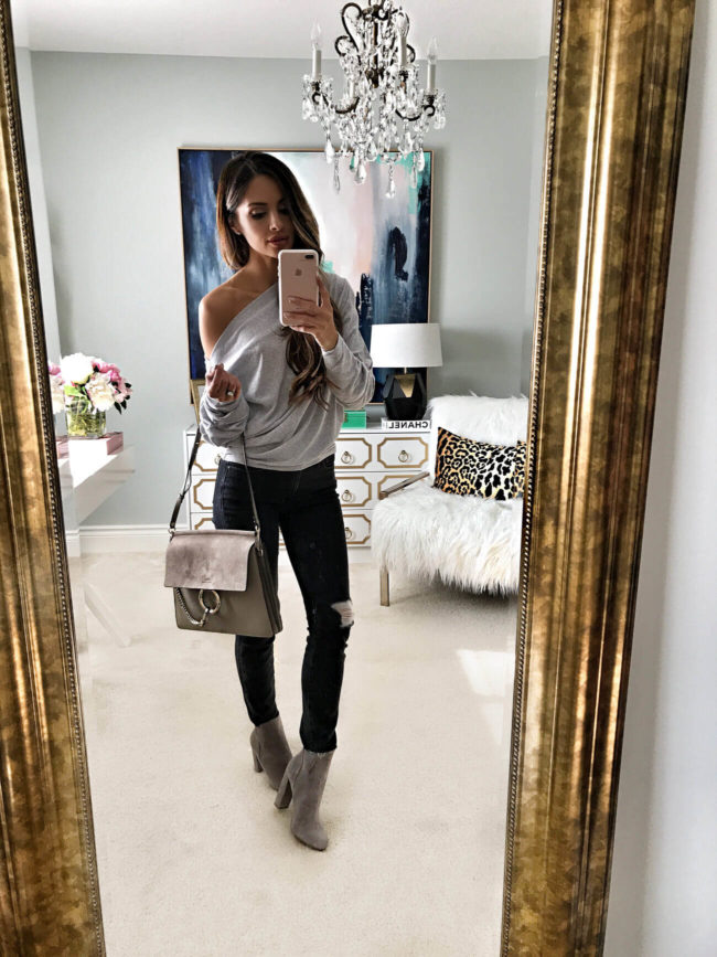 fashion blogger mia mia mine wearing a sweater from the nordstrom anniversary sale 2017