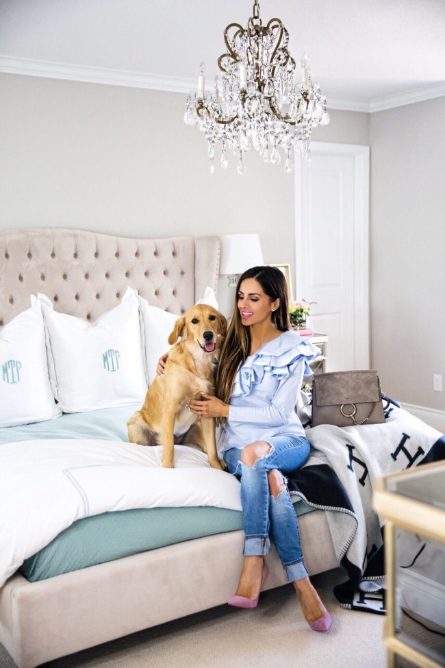 fashion blogger maria vizuete of mia mia mine master bedroom z gallerie jameson bed and hermes throw