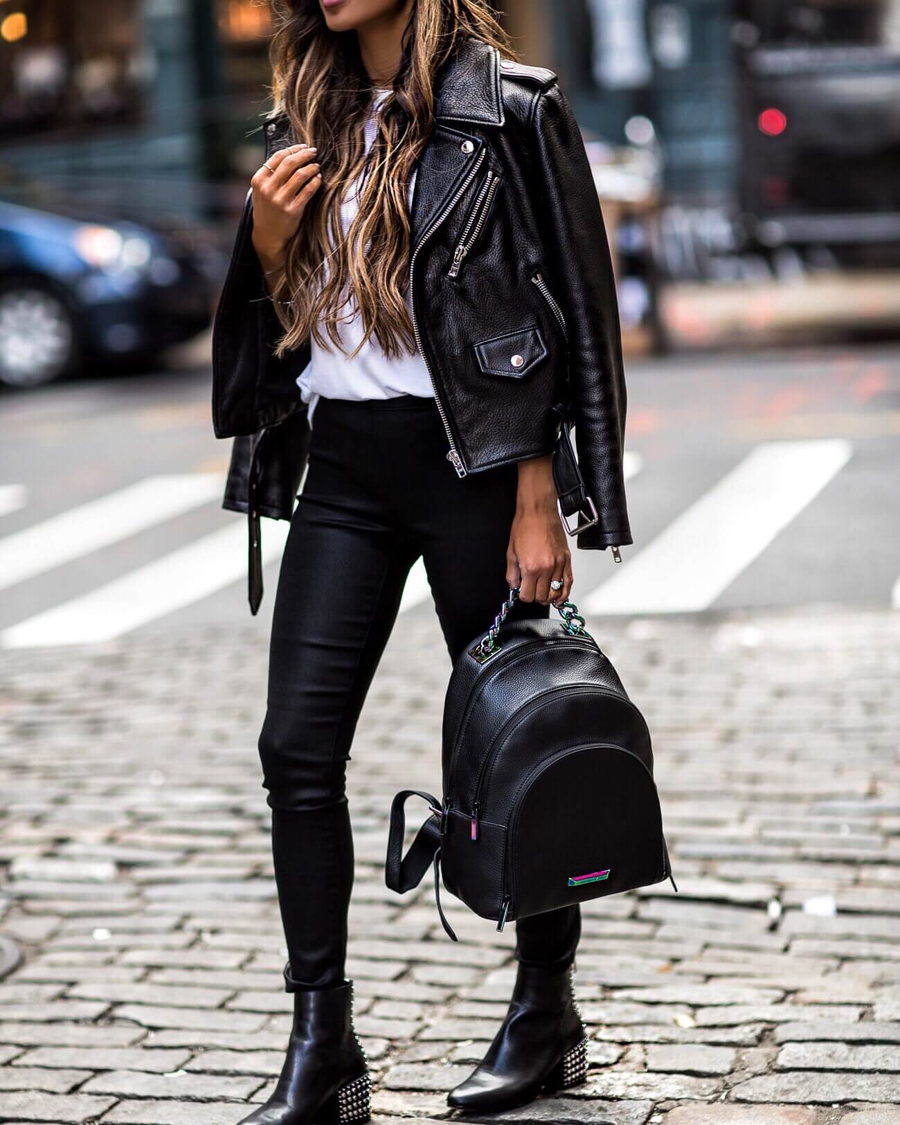 fashion blogger mia mia mine wearing leather studded booties by dolce vita