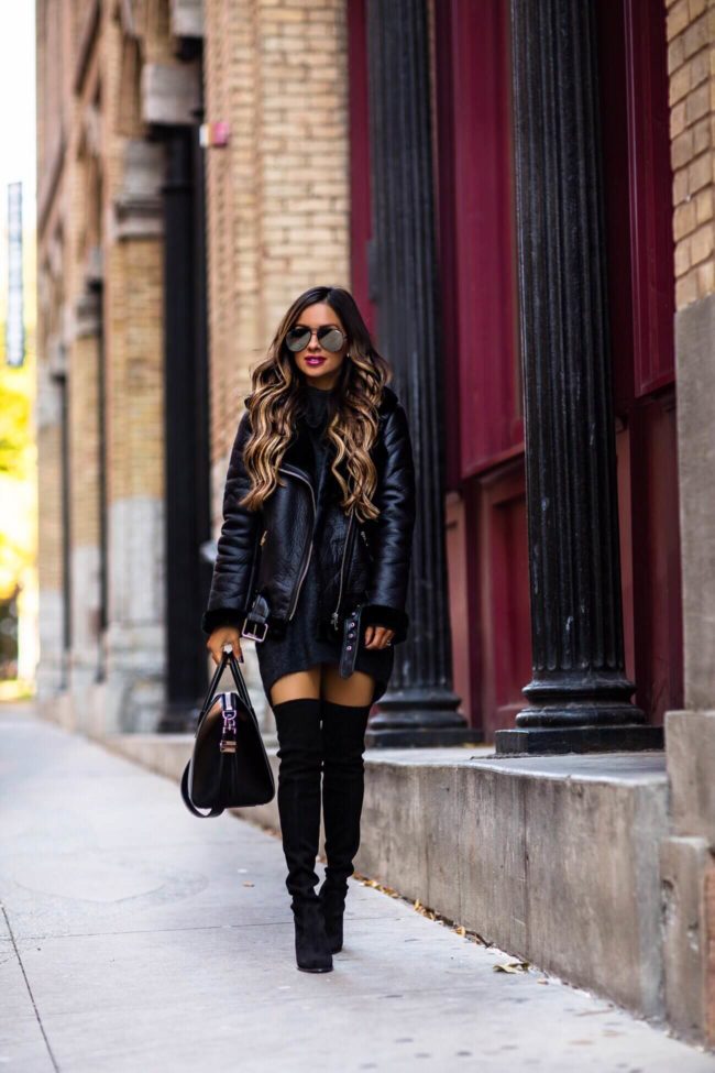 fashion blogger mia mia mine wearing a fall look from H&M 2018