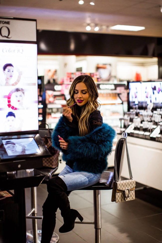 fashion blogger mia mia mine getting a holiday makeover at sephora inside jcpenney
