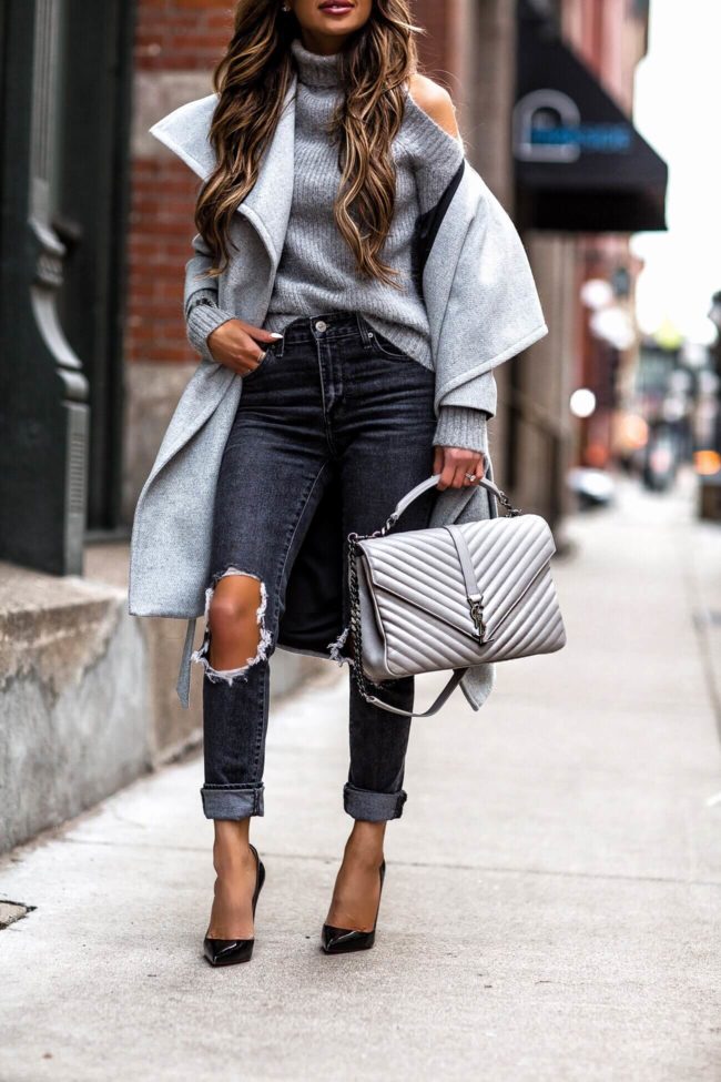 fashion blogger mia mia mine wearing a ysl college bag and louboutin heels