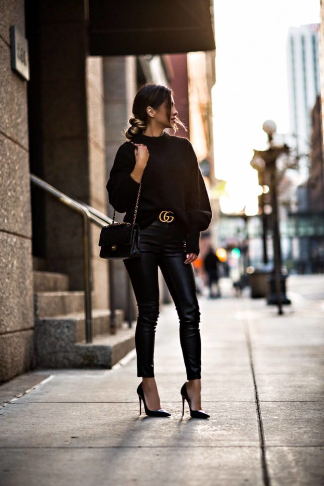 fashion blogger mia mia mine wearing a chanel 2.55 bag