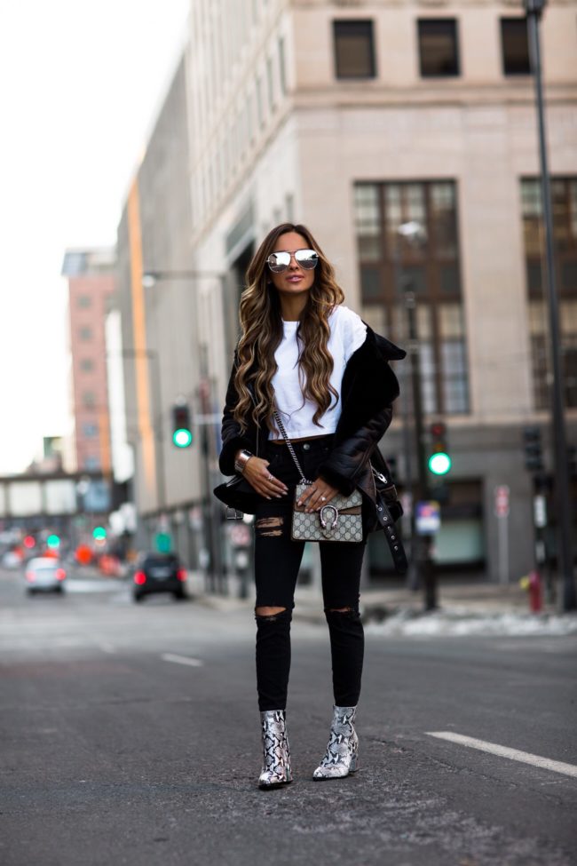 fashion blogger mia mia mine wearing tony bianco booties and a gucci dionysus bag