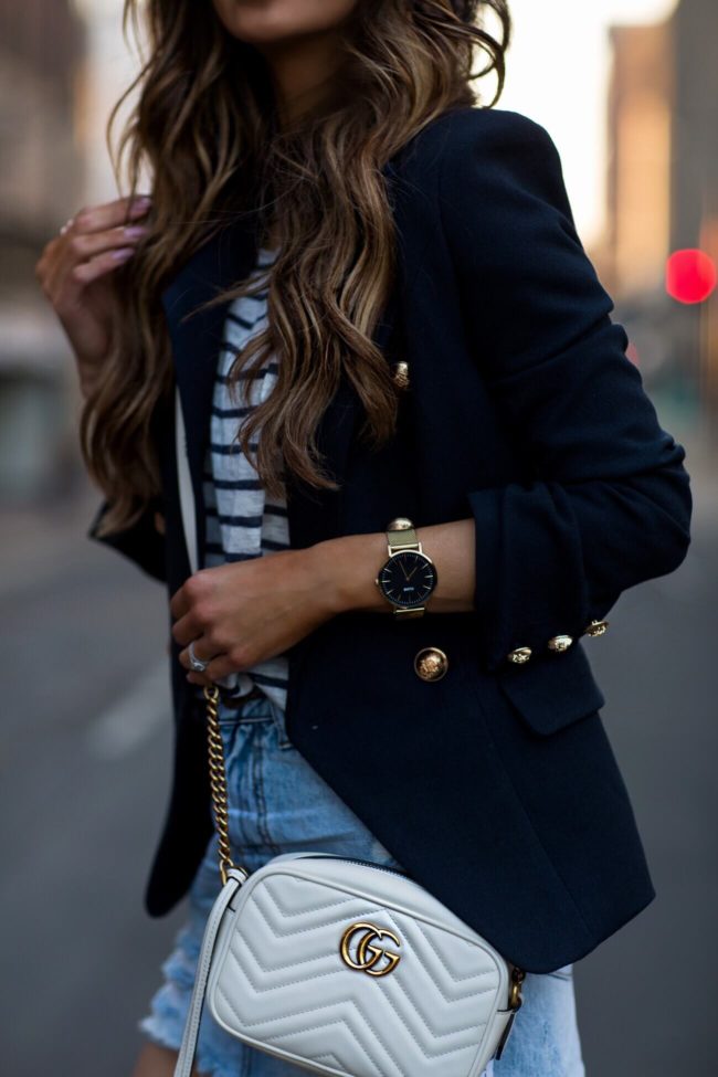 fashion blogger mia mia mine wearing white gucci marmont mini bag