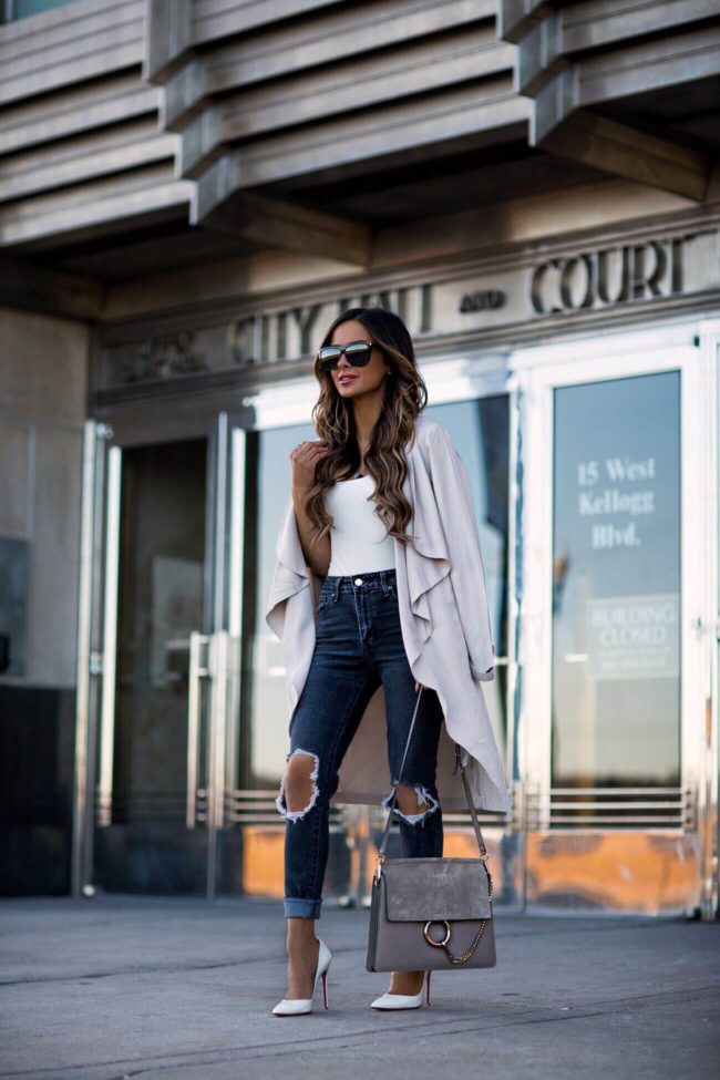 fashion blogger mia mia mine wearing a beige trench coat by cupcakes and cashmere from shopbop