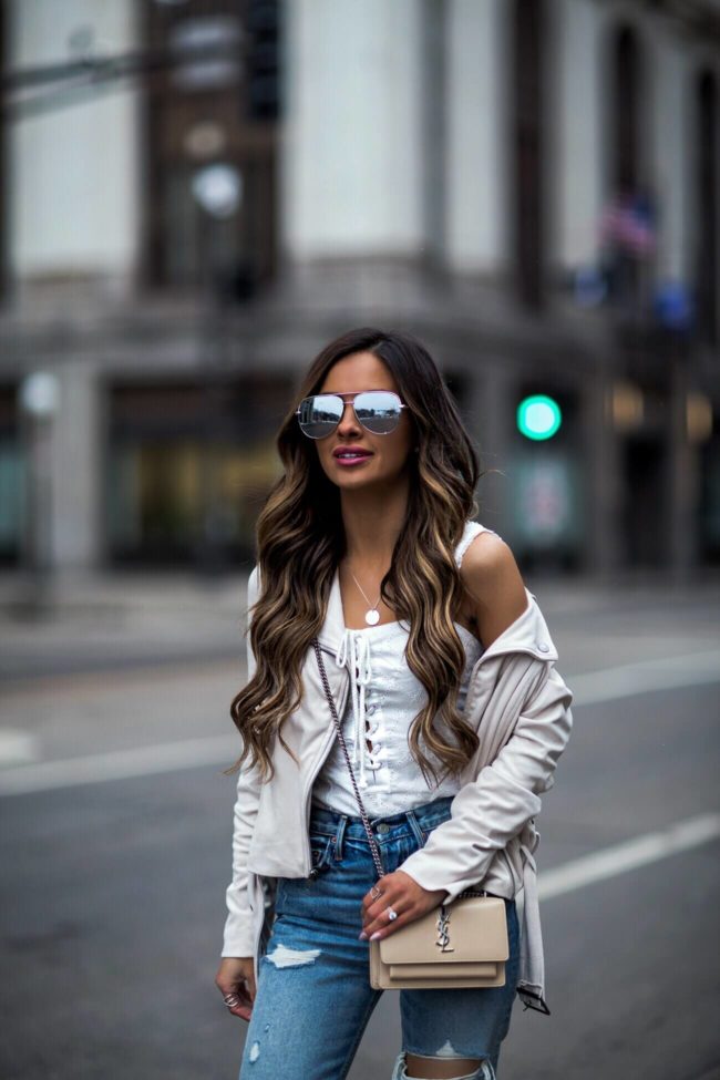 fashion blogger mia mia mine wearing a spring outfit from shopbop