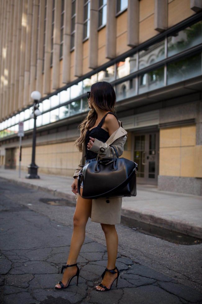 fashion blogger mia mia mine wearing a burberry trench coat from nordstrom