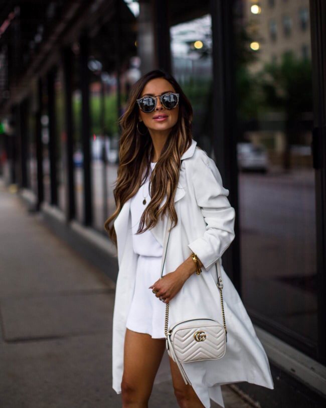 fashion blogger mia mia mine wearing an all white outfit from club monaco