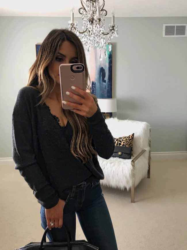fashion blogger mia mia mine wearing a bp pullover from the nordstrom anniversary sale 2018