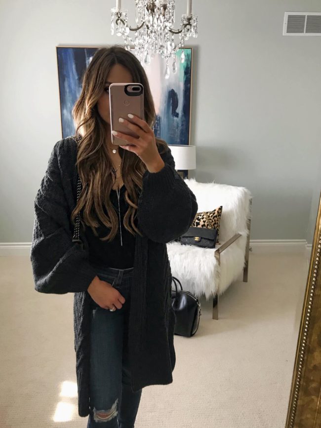fashion blogger mia mia mine wearing a topshop cardigan from the nsale 2018