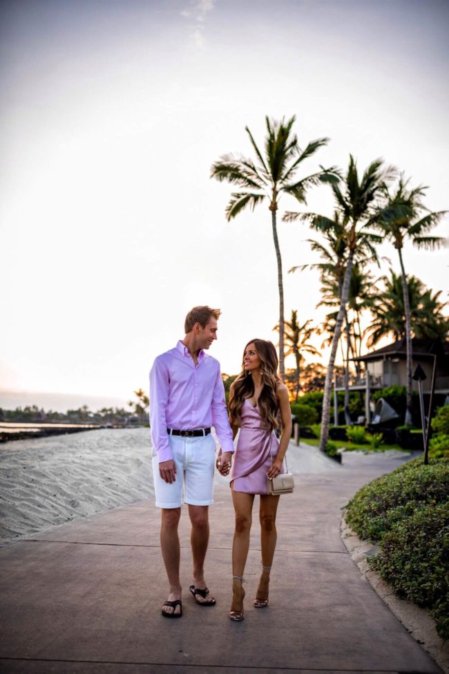 fashion blogger mia mia mine with husband phil thompson at the four seasons hualalai