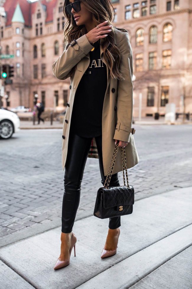 fashion blogger mia mia mine wearing christian louboutin heels and a chanel bag