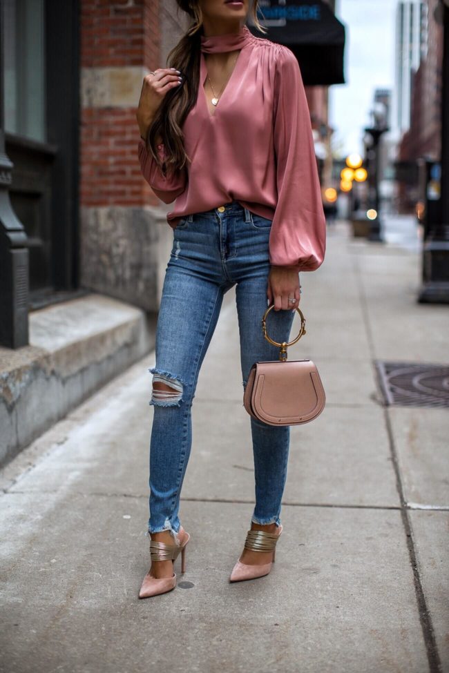 fashion blogger mia mia mine wearing pink aquazzura heels from intermix