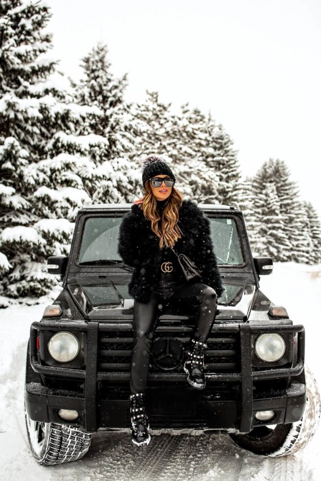 fashion blogger mia mia mine wearing studded boots for winter 2019