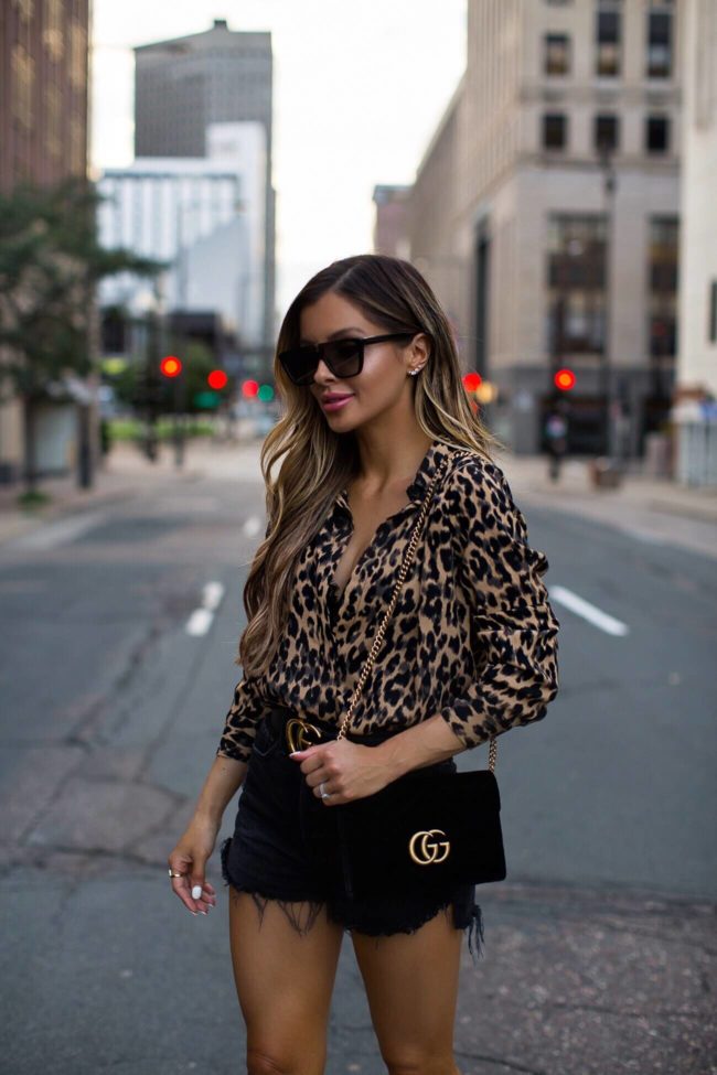 fashion blogger mia mia mine wearing a leopard top from the nordstrom anniversary sale 2019