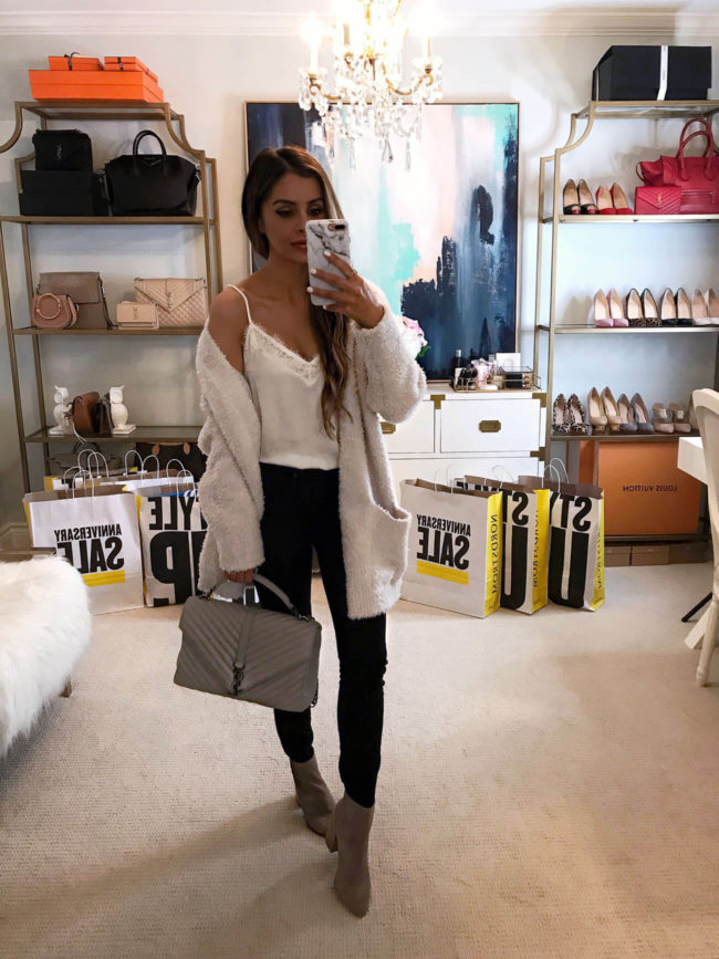 fashion blogger mia mia mine wearing a white lace cami from the nordstrom anniversary sale 2019
