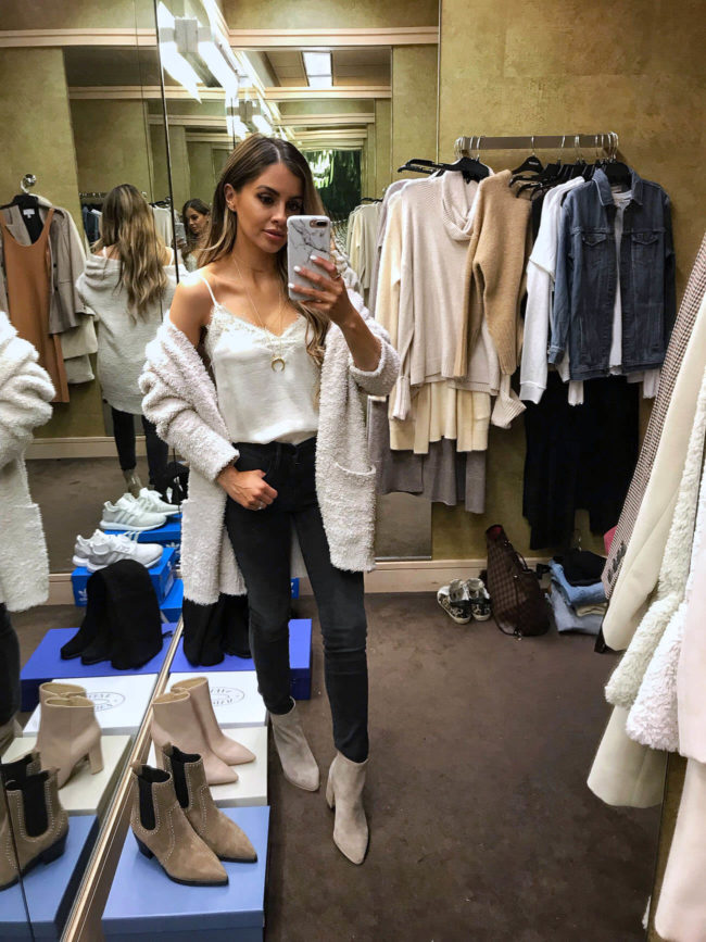 fashion blogger mia mia mine wearing a lace cami from the nordstrom anniversary sale 2019
