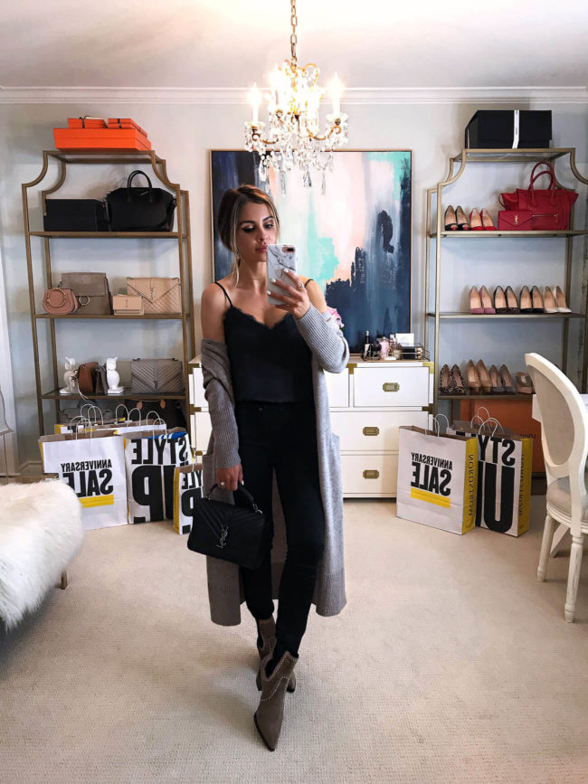 fashion blogger mia mia mine wearing a black lace bp cami from the nordstrom anniversary sale 2019