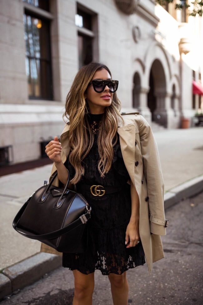 fashion blogger mia mia mine wearing a burberry trench coat from nordstrom