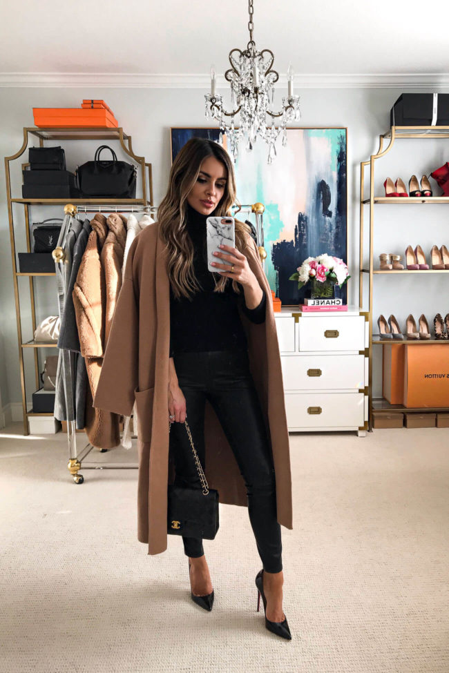 fashion blogger mia mia mine wearing a mango camel coat