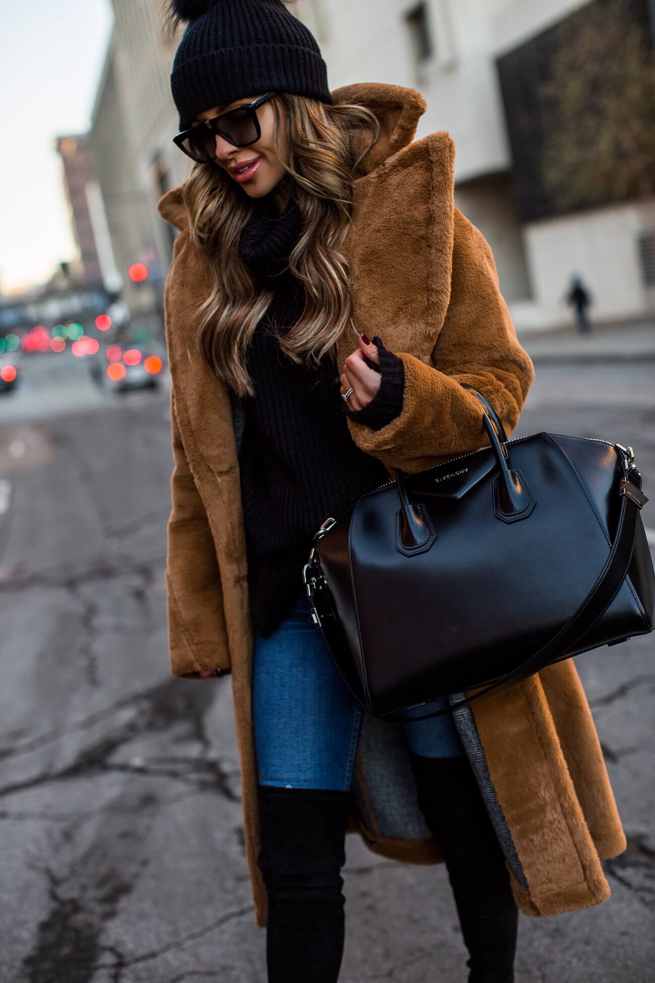 fashion blogger mia mia mine wearing a an avec les filles teddy coat from saks off 5th