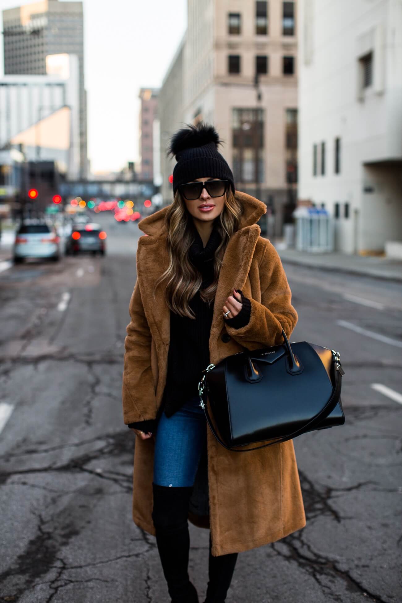 fashion blogger mia mia mine wearing an avec le filles teddy coat for winter from saks off 5th
