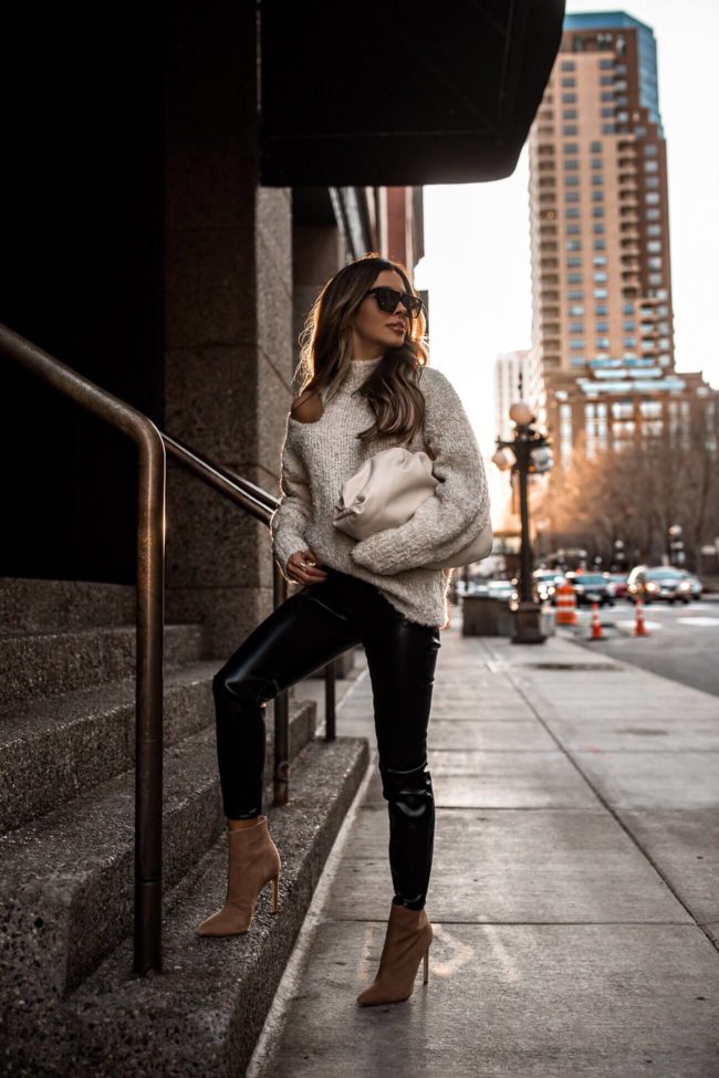 fashion blogger wearing a winter outfit from express