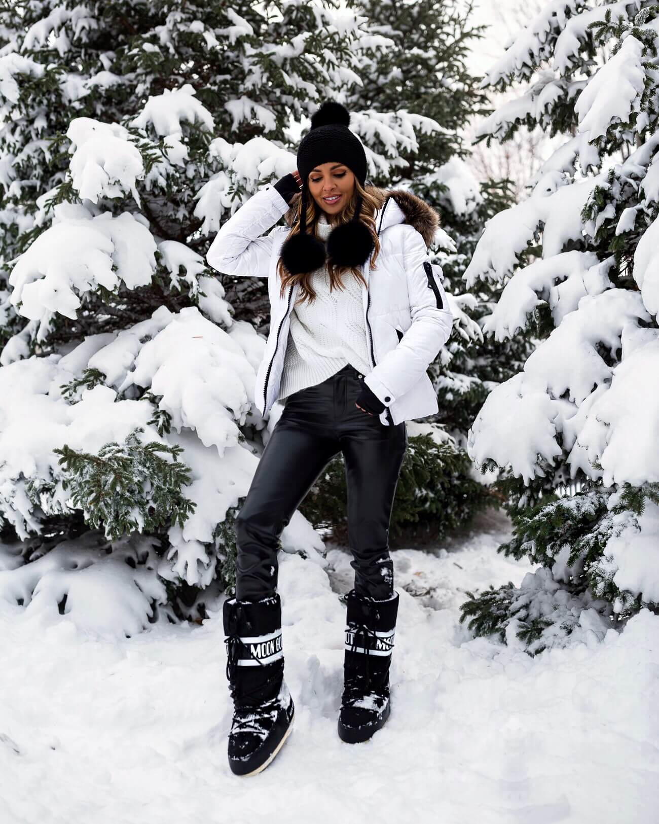 fashion blogger mia mia mine wearing a white sam puffer jacket from bloomingdale