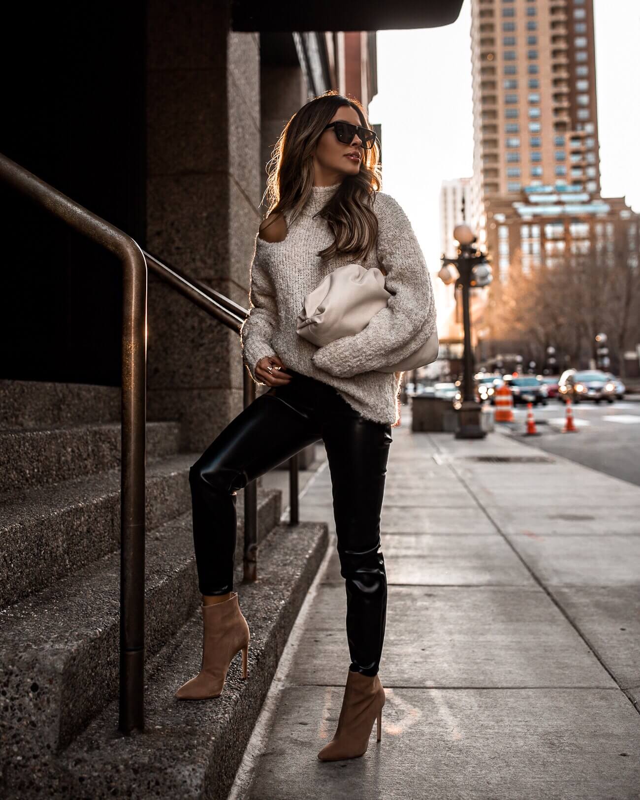fashion blogger wearing a winter outfit from express