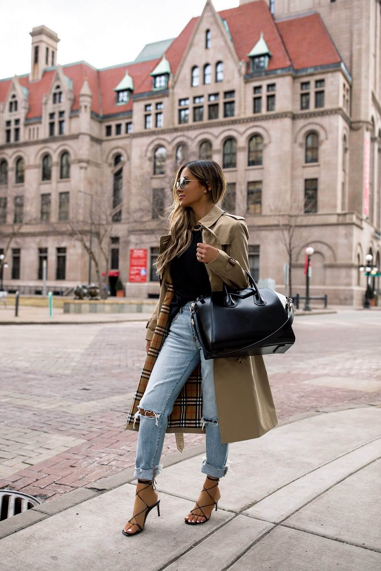 fashion blogger mia mia mine wearing a burberry trench coat from nordstrom for spring