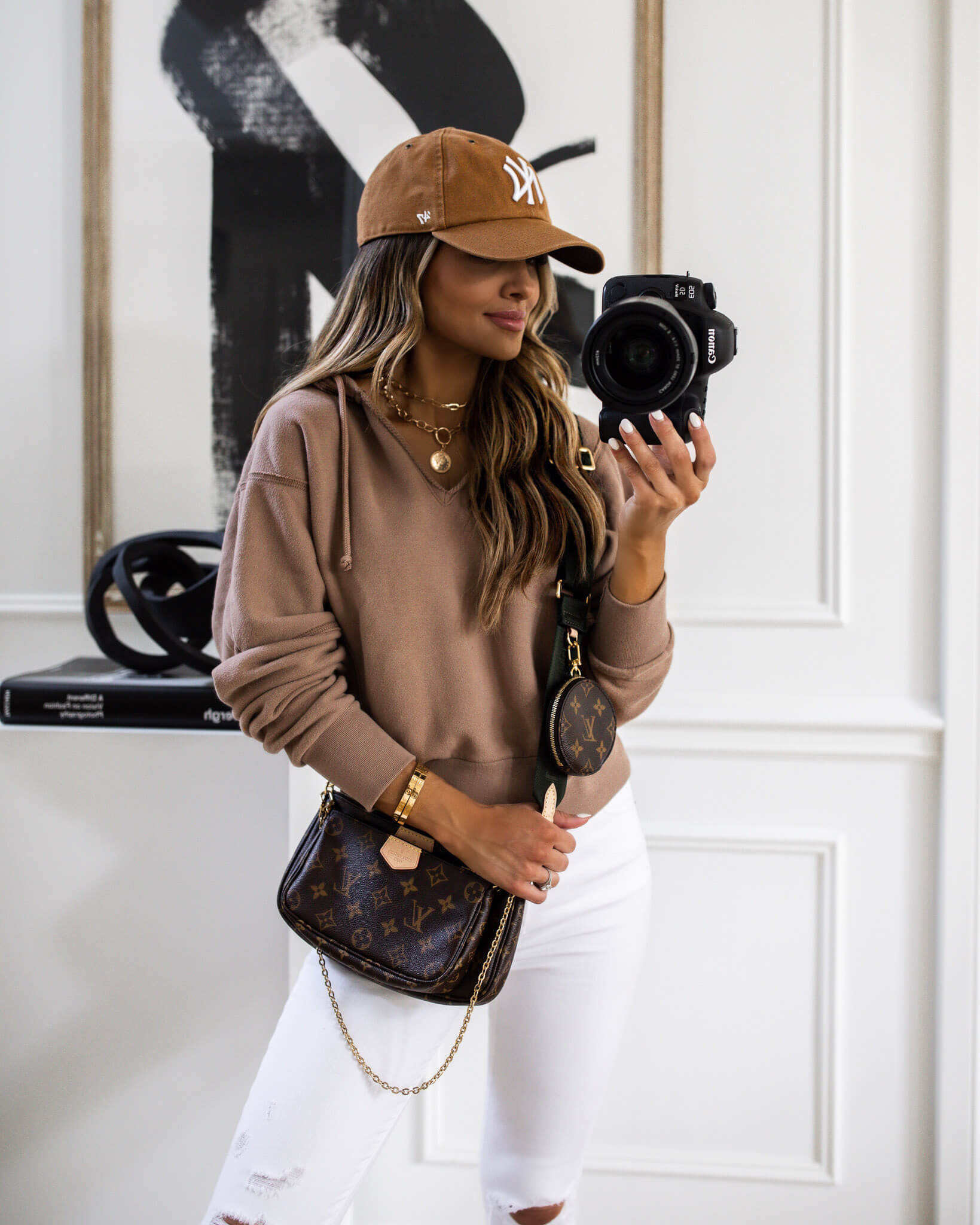 fashion blogger mia mia mine wearing a camel sweatshirt from abercrombie on sale for LTK day
