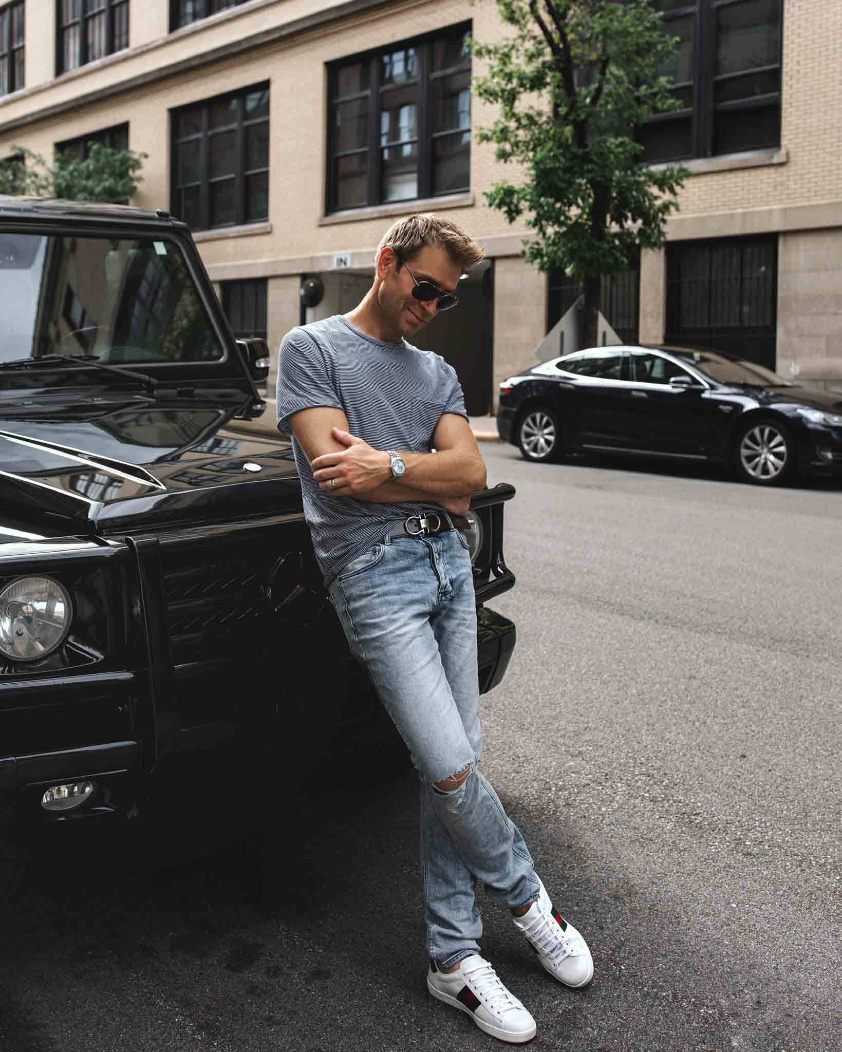 men's fashion blogger wearing ksubi jeans from the nsale 2020