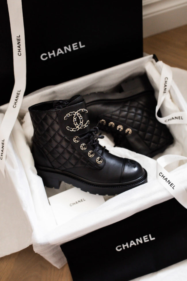 black chanel combat boots 2020