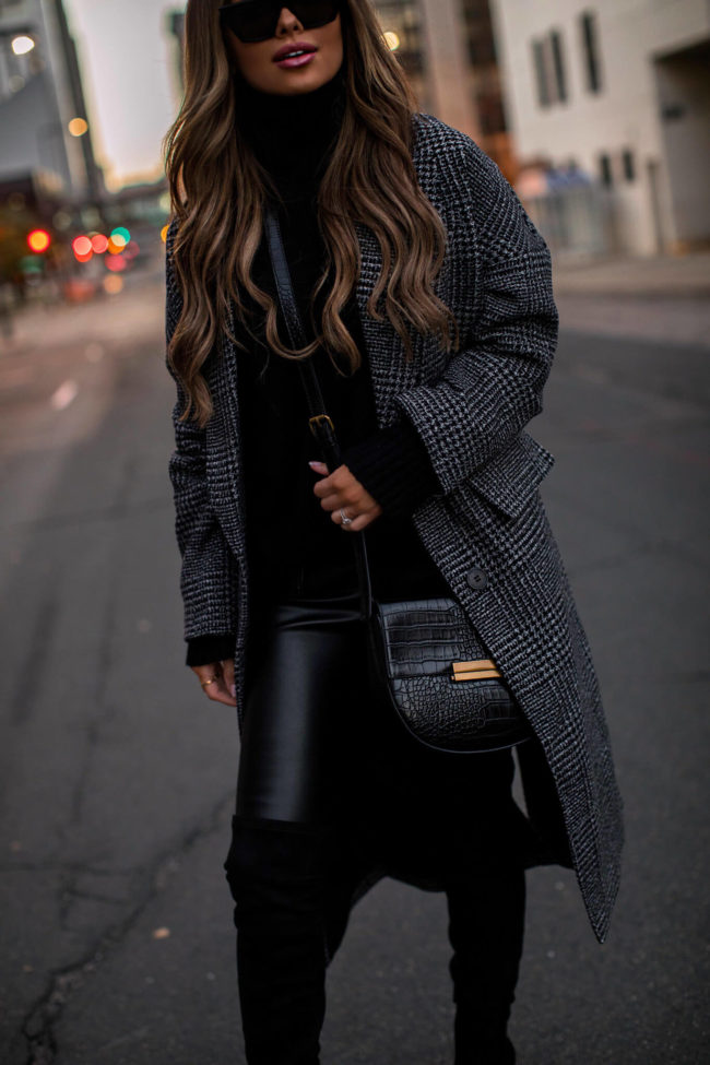 fashion blogger mia mia mine wearing a plaid coat from walmart