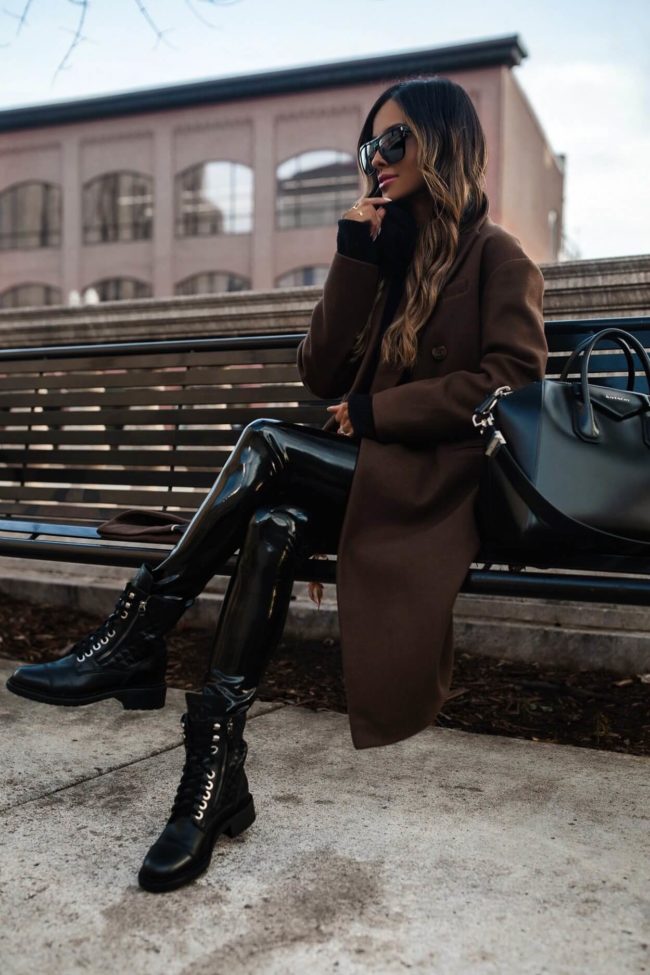 fashion blogger commando patent leather leggings 