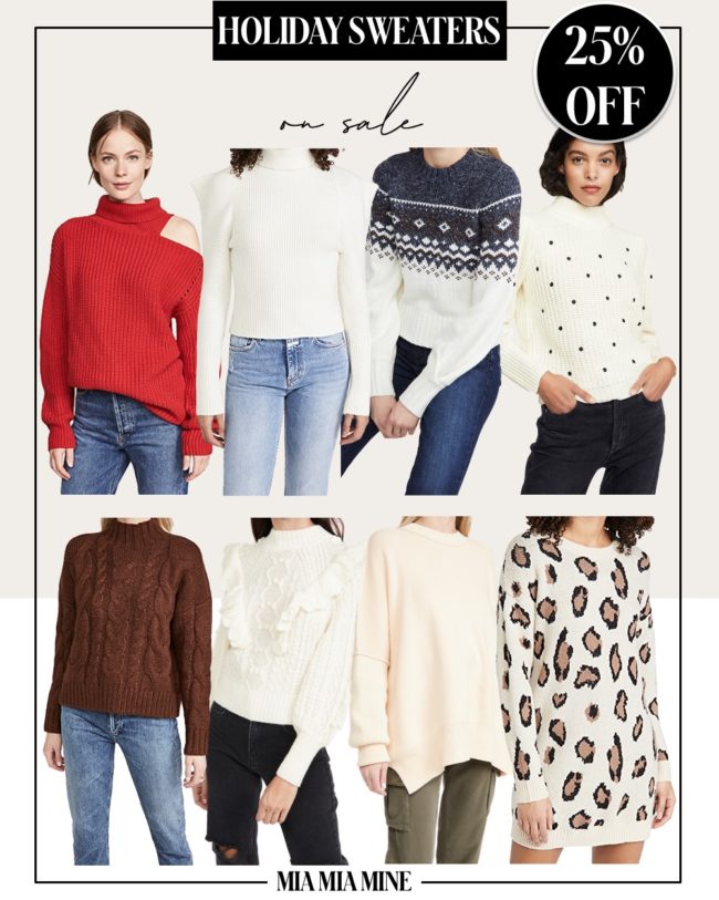 holiday sweaters from shopbop by mia mia mine