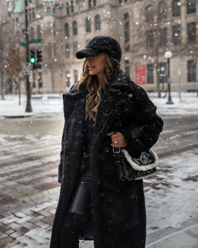 fashion blogger mia mia mine wearing a topshop teddy bear coat from nordstrom