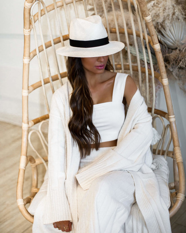 mia mia mine wearing a knit set from revolve