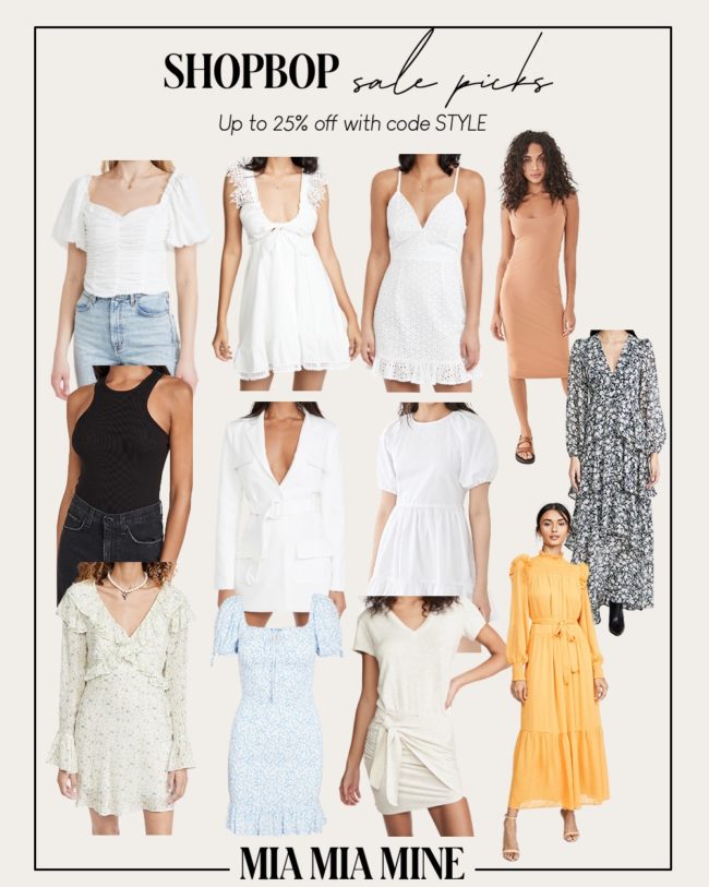 tops and dresses on sale at the shopbop style event