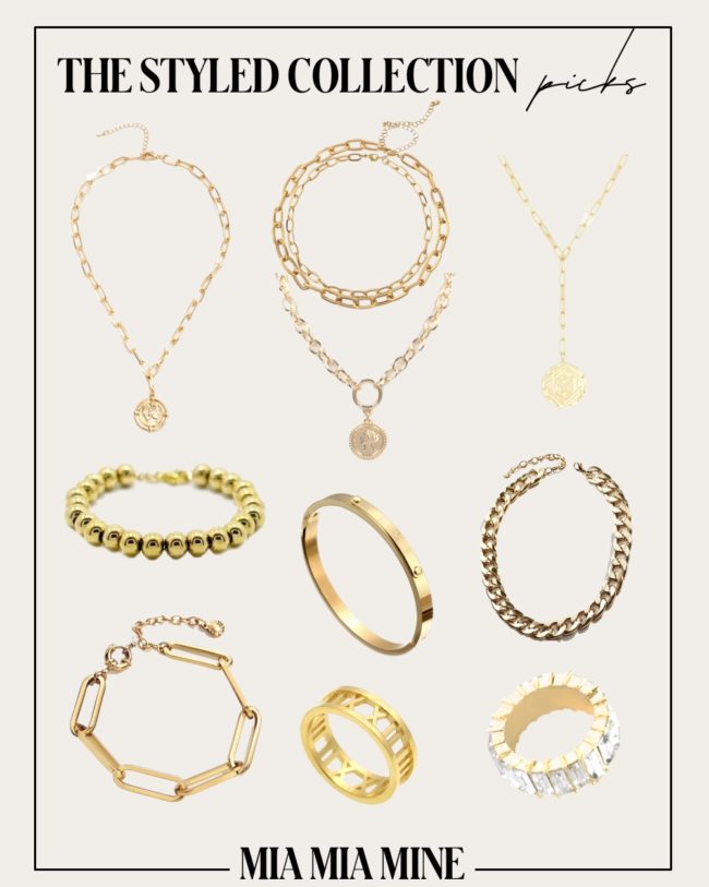 the styled collection gold jewelry on sale for ltk day by mia mia mine