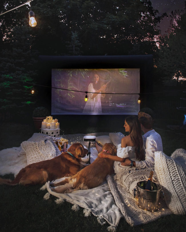 mia mia mine outdoor movie night setup