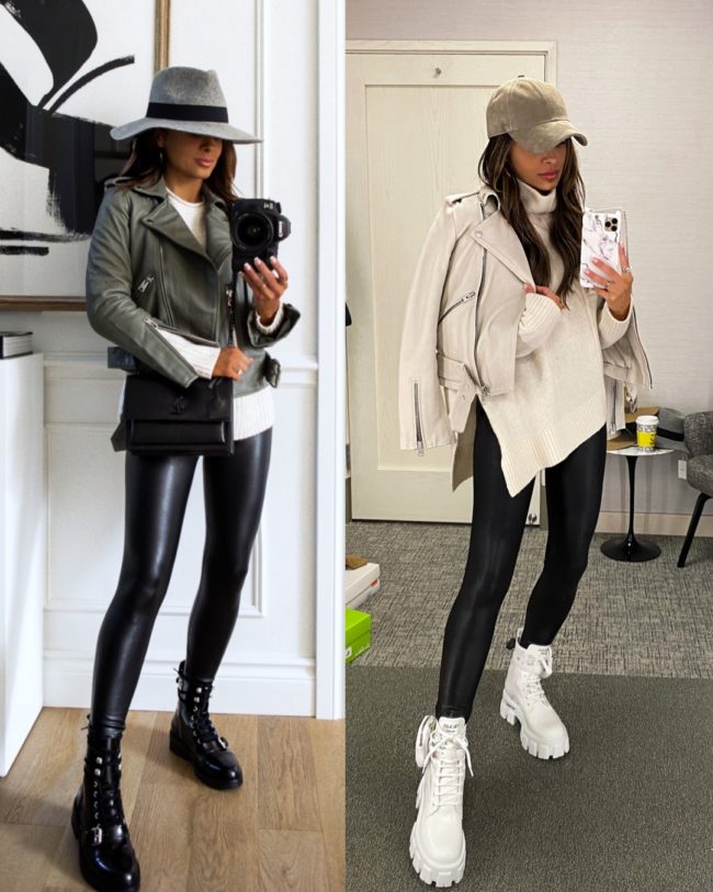 fashion blogger mia mia mine wearing the all saints balfern leather jacket from the nsale