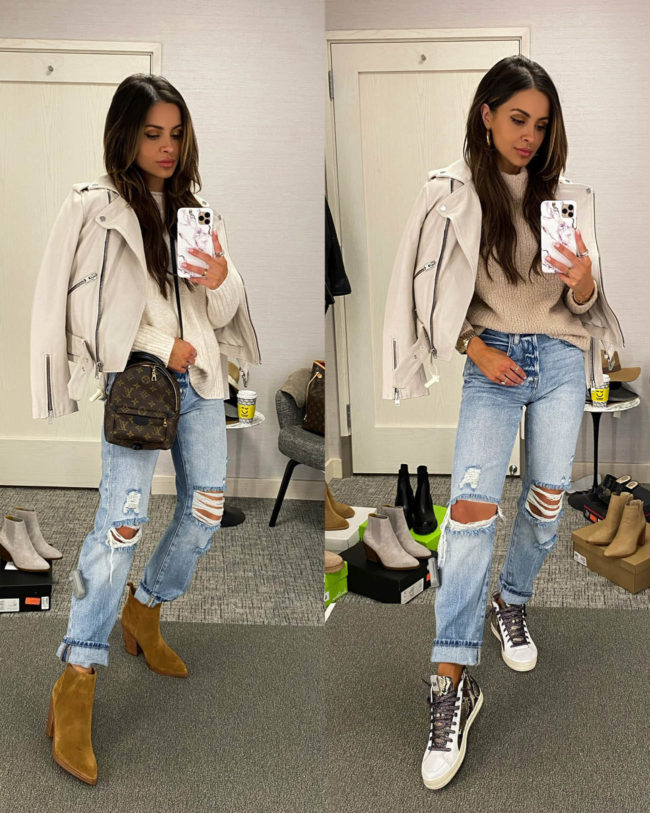 mia mia mine wearing distressed jeans from the nsale
