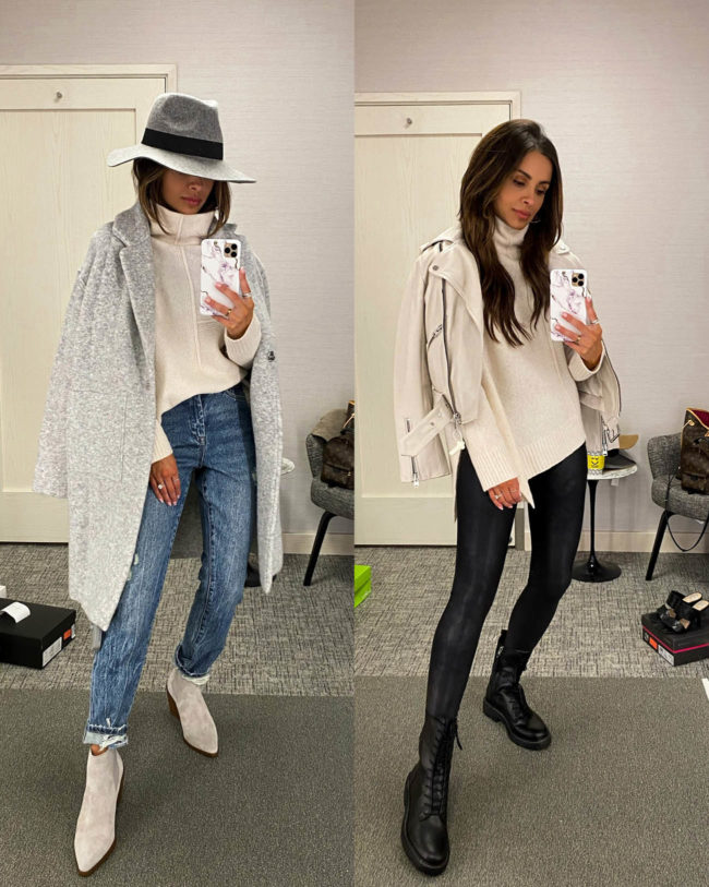 fashion blogger mia mia mine styling a white all saints sweater from the nsale